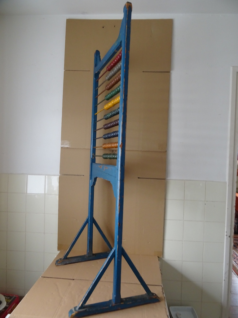 Antiek houten telraam uit school 151cm - Afbeelding 15