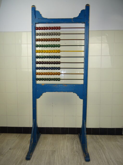 Antiek houten telraam uit school 151cm - Afbeelding 39
