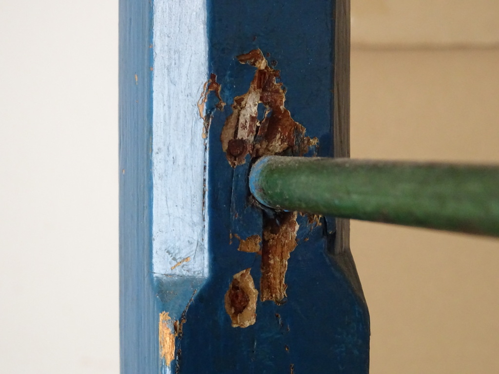Antiek houten telraam uit school 151cm - Afbeelding 40