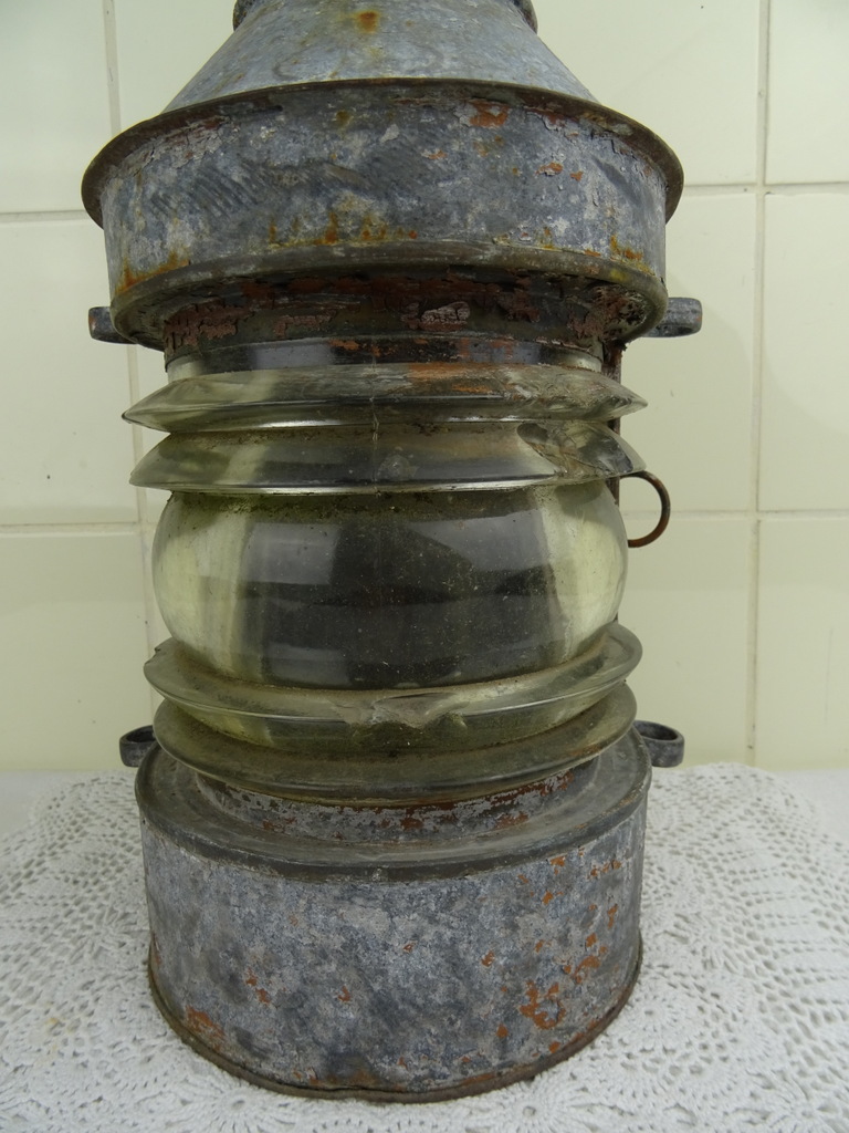 Enorme antieke scheepslamp - Afbeelding 6