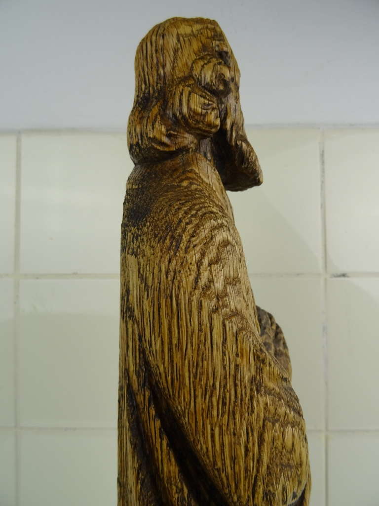 Antiek houten beeld Heilige Petrus