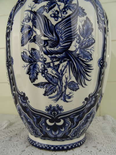 Antieke Duitse Delfts blauwe vaas