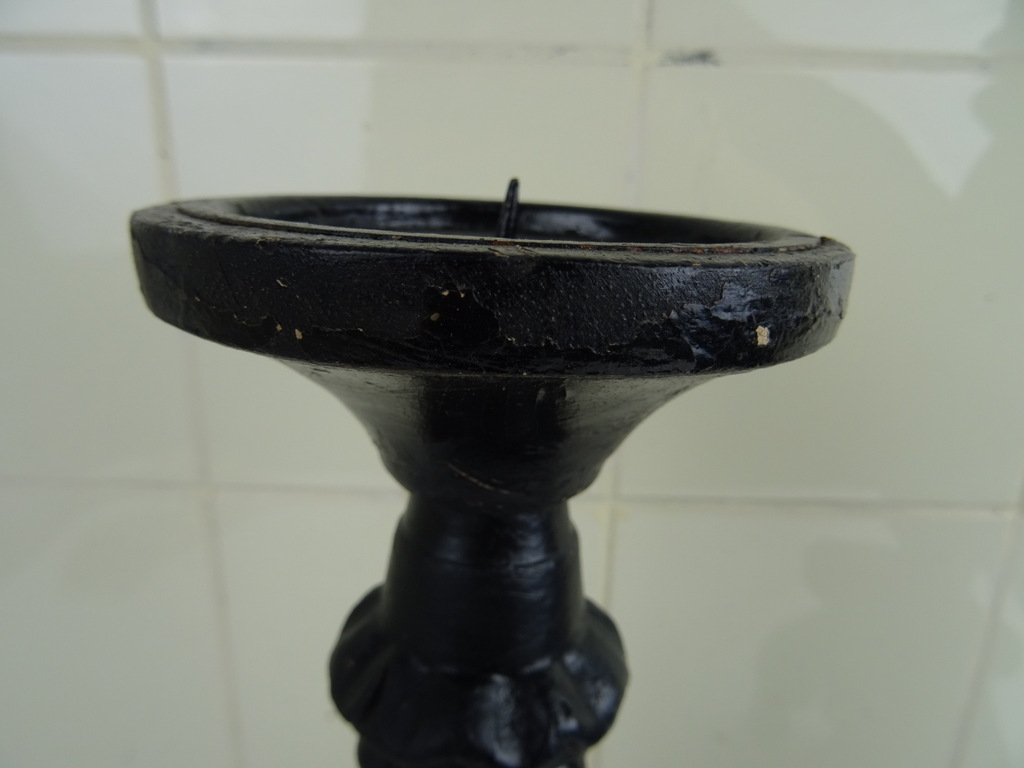Set antieke houten kandelaars - Afbeelding 4