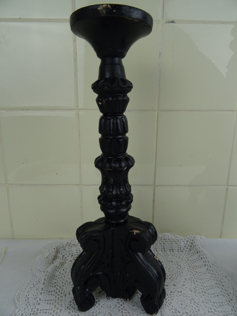 Set antieke houten kandelaars - Afbeelding 18