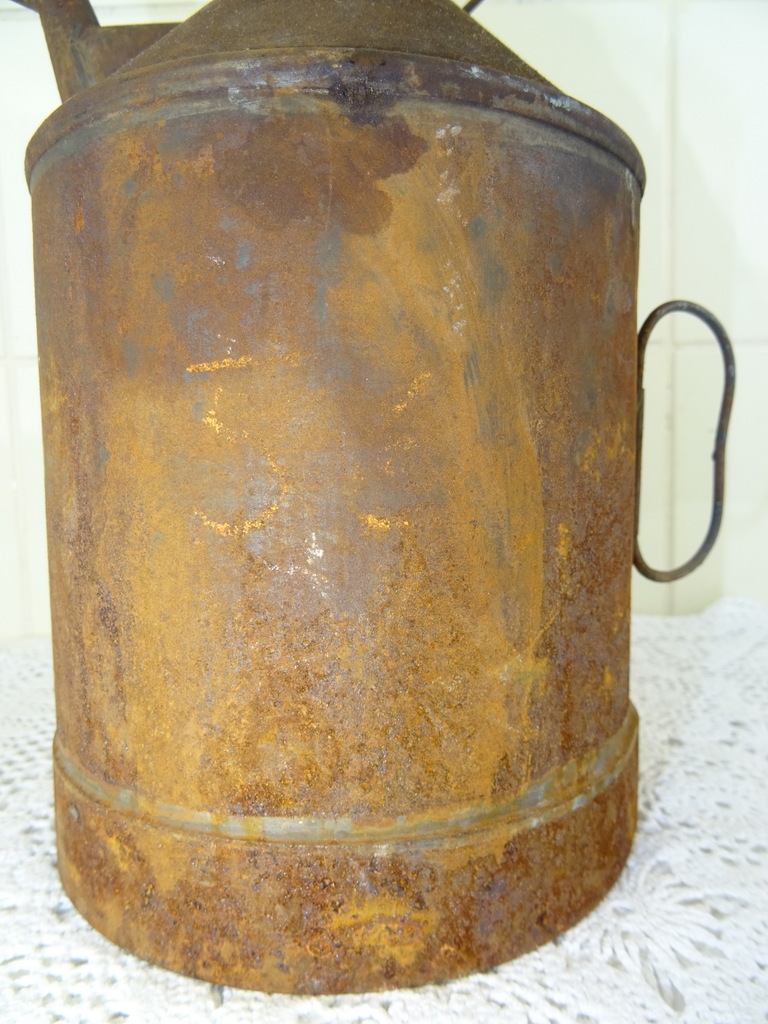 Antieke metalen oliekan - Afbeelding 4