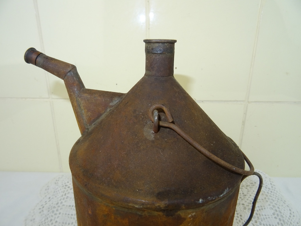 Antieke metalen oliekan - Afbeelding 5