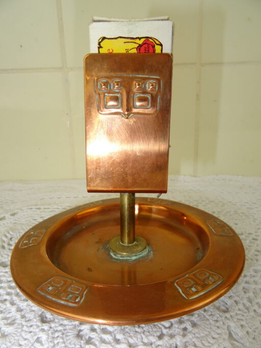 Antieke koperen luciferhouder