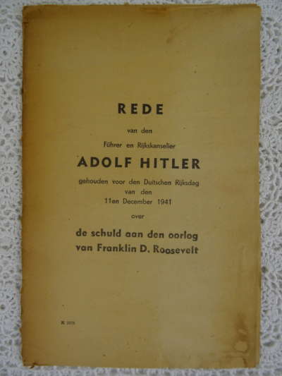 Toespraak van Adolf Hitler