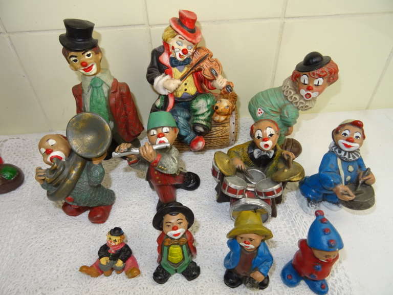 Collectie clown beelden