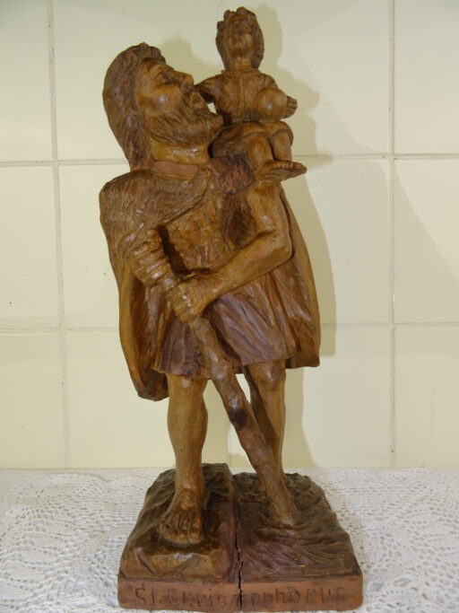 Heilige Christoffel beeld Antiek beeld St Christophorus