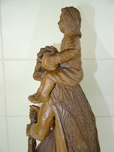 Antiek houten beeld St Christoffel
