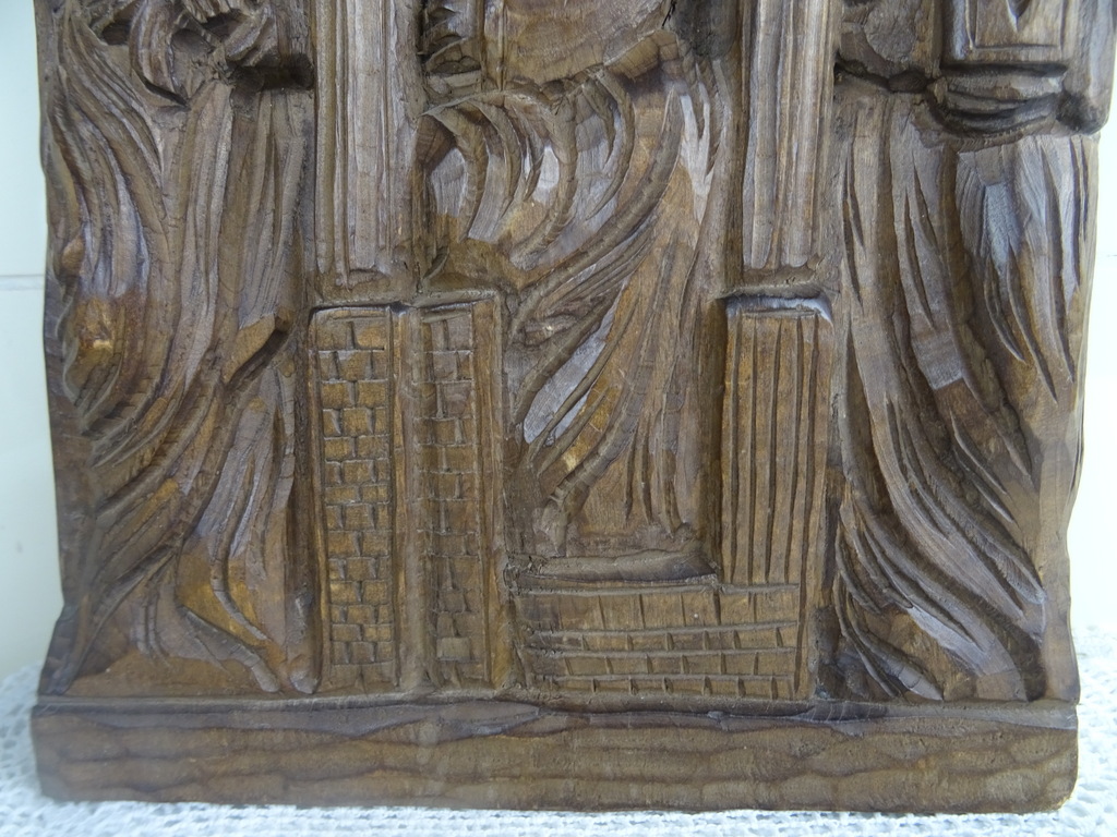 Antiek houtsnijwerk Heilige Maria - Afbeelding 3