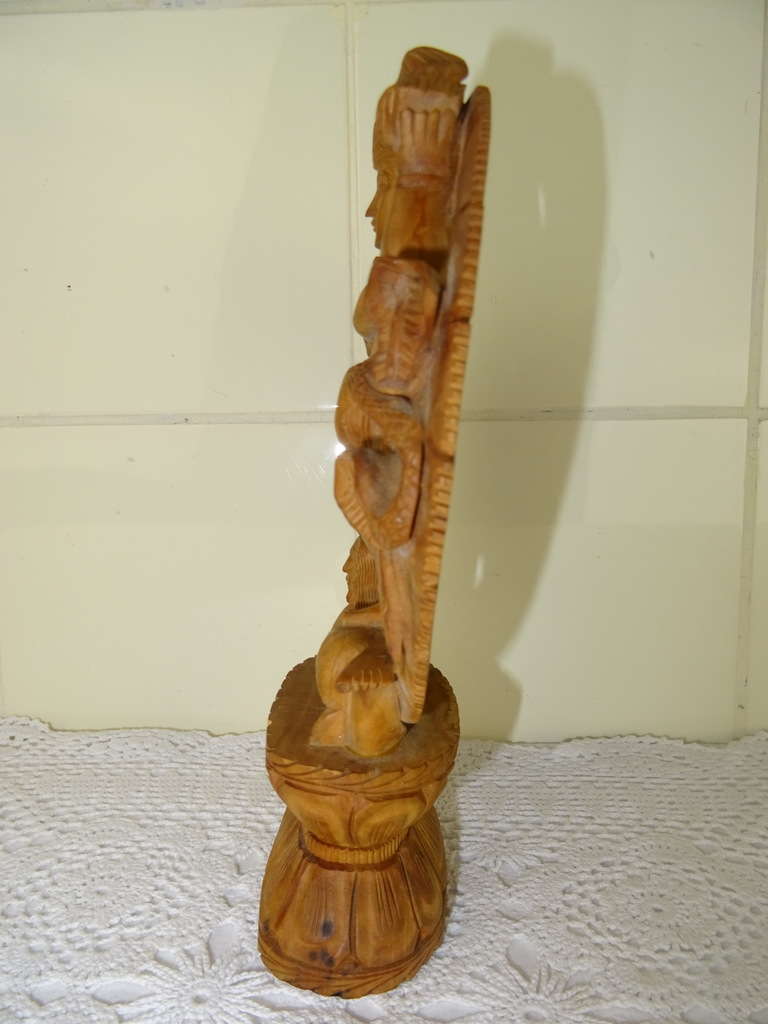 Antiek houten Shiva beeld