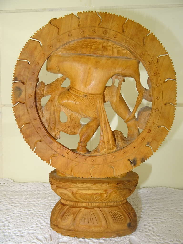 Antiek houten Shiva beeld
