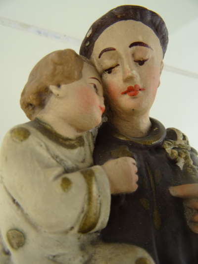Antiek gipsen beeld Heilige Antonius van Padua