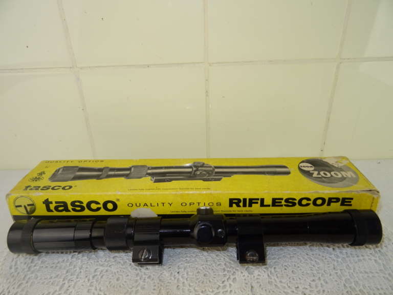 Vintage Tasco riflescope in originele verpakking