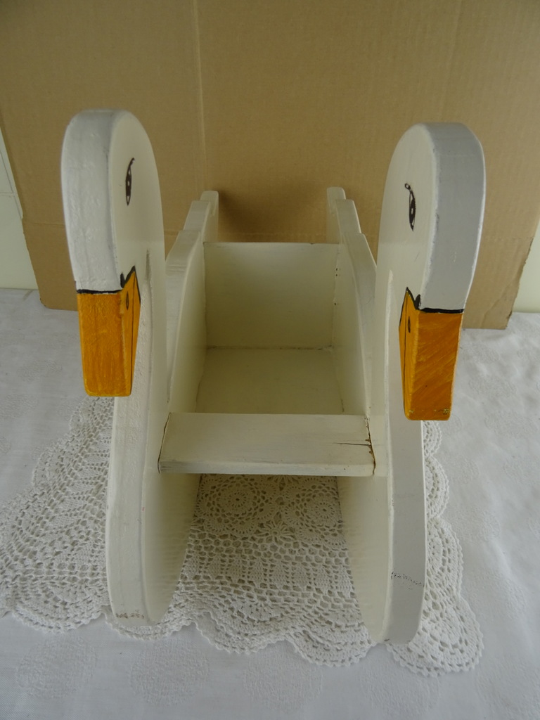 Vintage poppen schommelstoeltje zwaan - Afbeelding 8