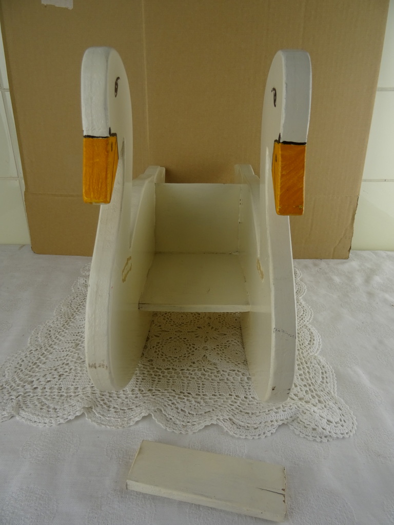 Vintage poppen schommelstoeltje zwaan - Afbeelding 9