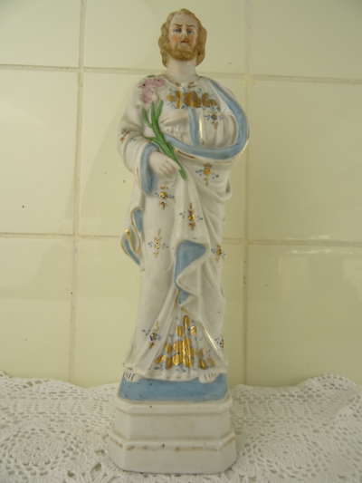 Antiek porseleinen beeld Heilige Jozef