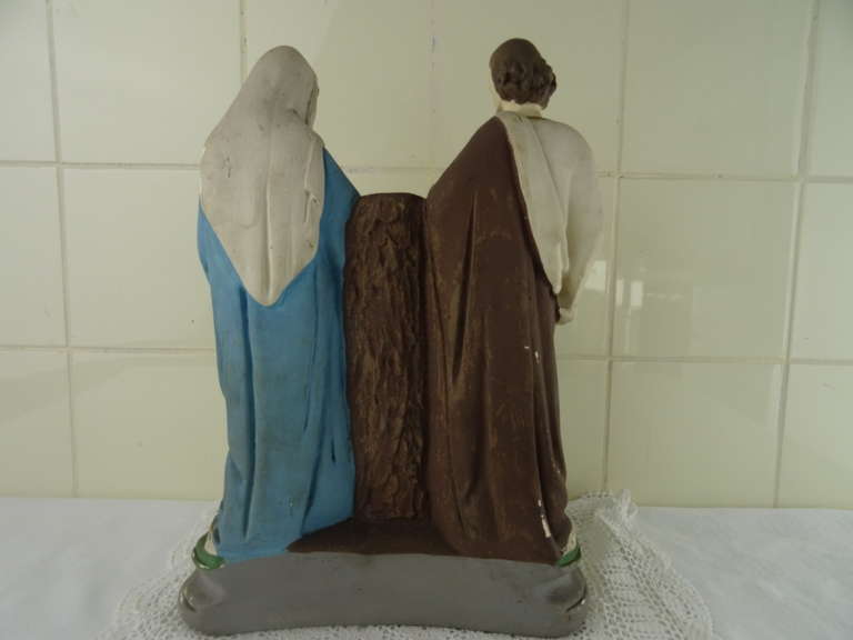 Antiek beeld Jozef Maria en Jezus