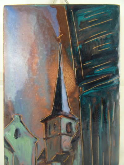 VB Kerk geschilderd op koper