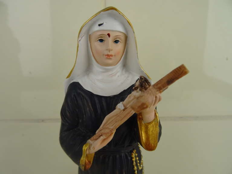 Antiek beeldje Heilige Rita van Cascia