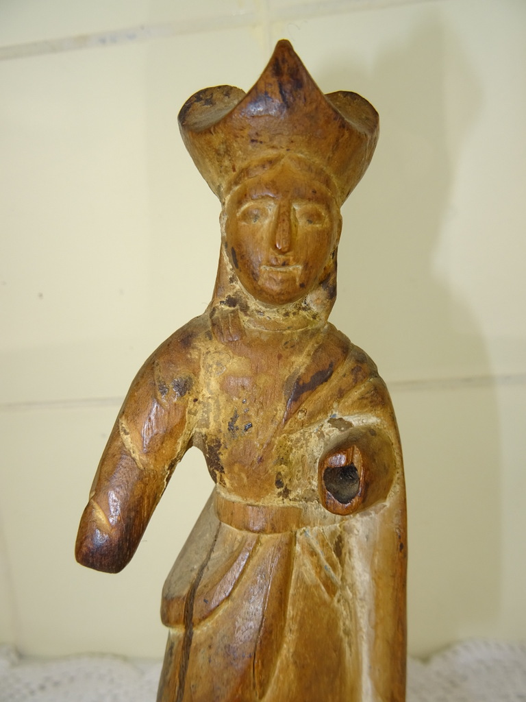 Houten beeldje Heilige man uit circa 1800 - Afbeelding 3