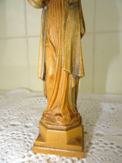 Antiek Houten beeldje Heilige Maria
