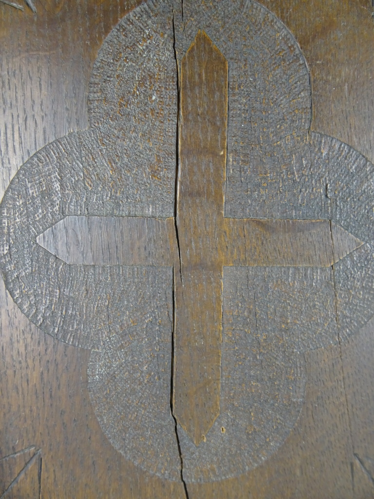 Antiek houten paneel met kruis - Afbeelding 9