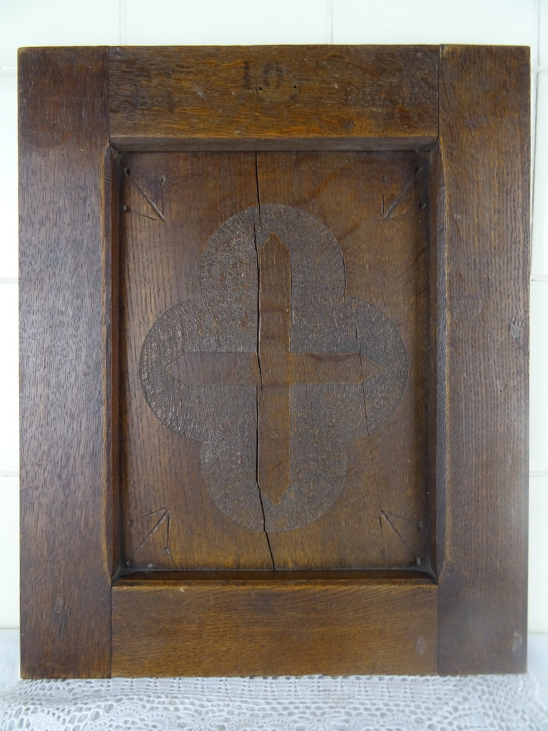 Antiek houten paneel met kruis - Afbeelding 22