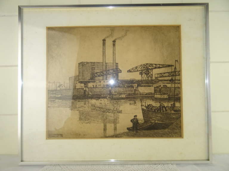 Vintage Pentekening PLEM Maascentrale Buggenum