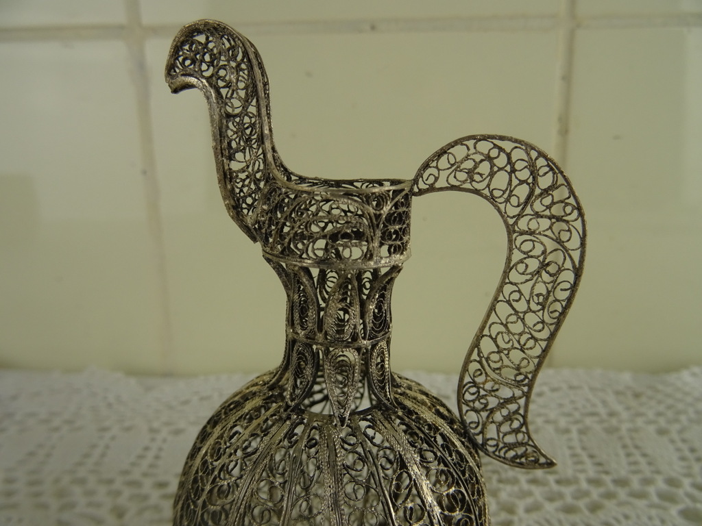 Aluminium miniatuur karaf pauw - Afbeelding 3