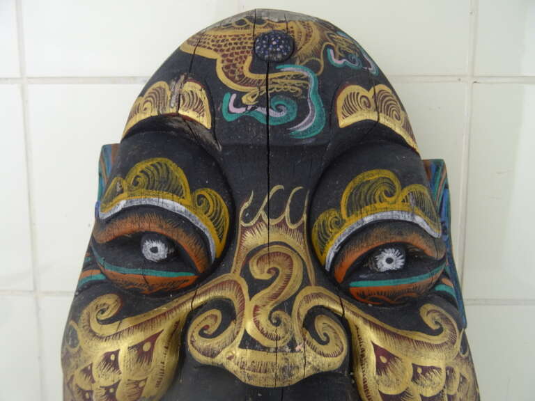 Antiek houten masker draak