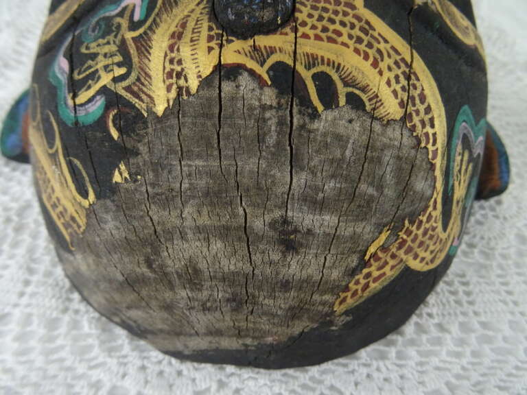 Antiek houten masker draak