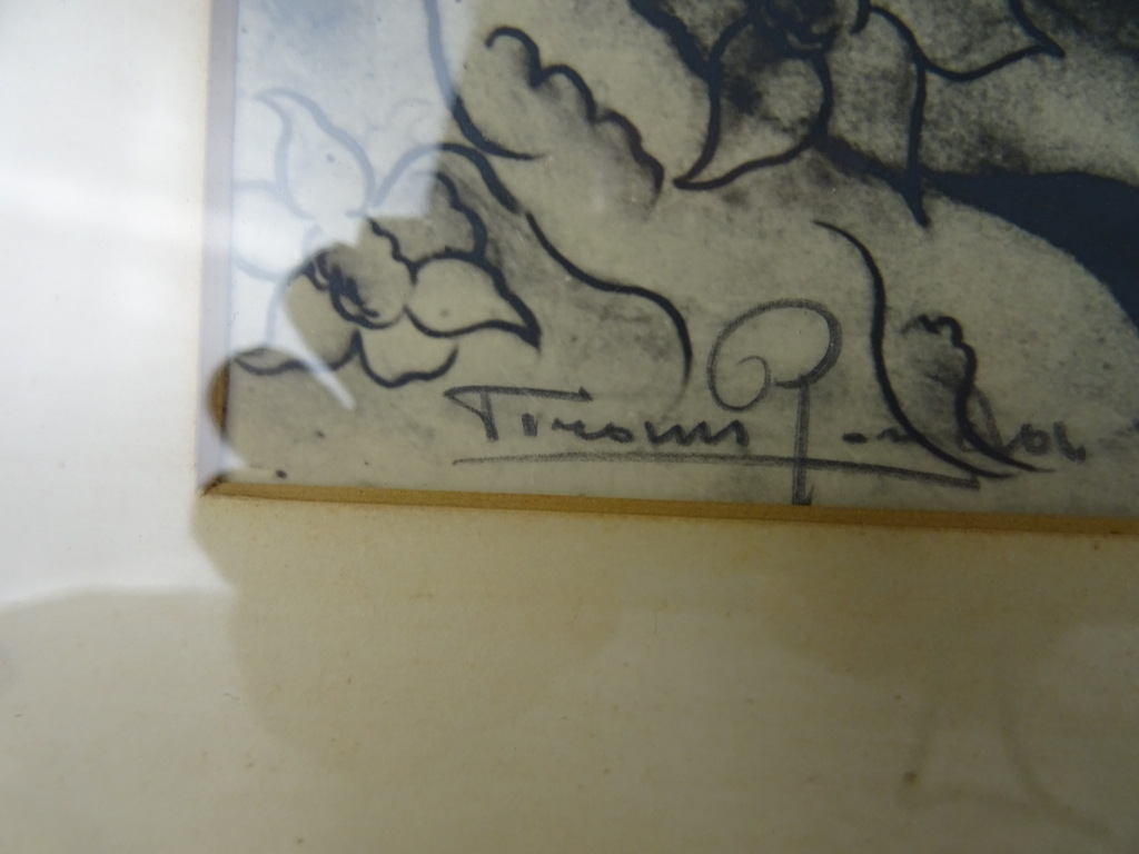 Antieke tekening Maria en Jezus in lijst - Afbeelding 15