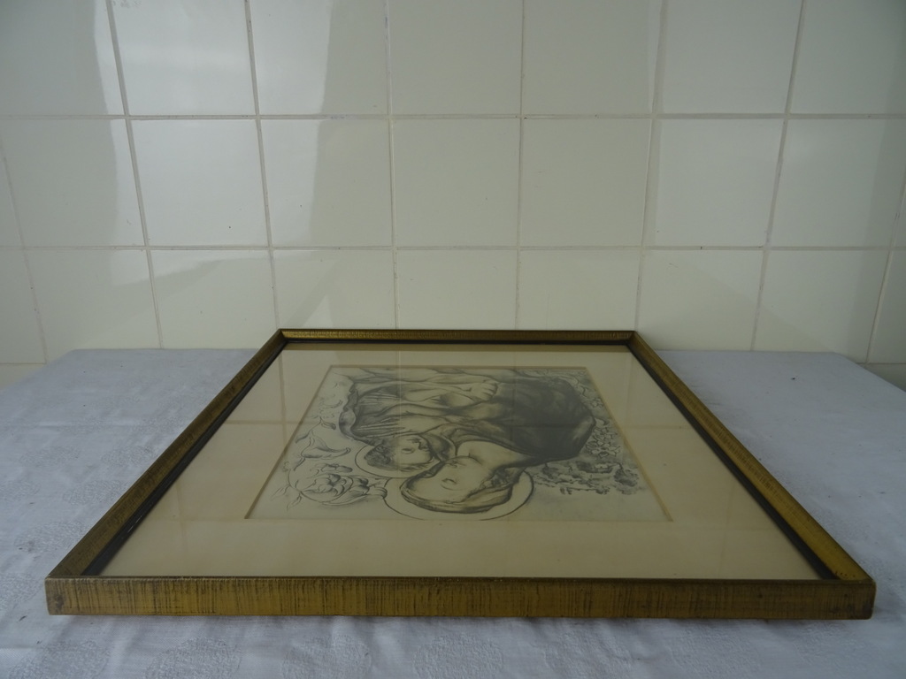Antieke tekening Maria en Jezus in lijst - Afbeelding 28