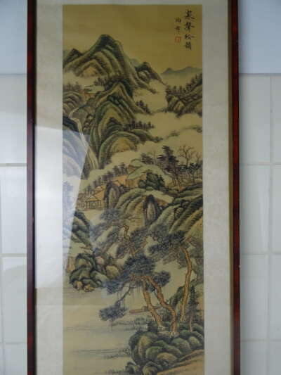 Antiek Aziatisch schilderij De berg