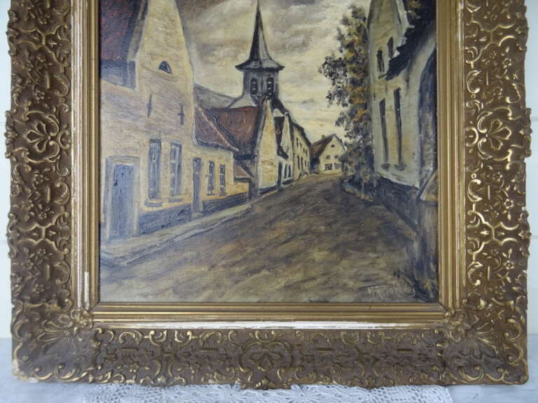 Antiek schilderij Berg en Terblijt Oude kerk