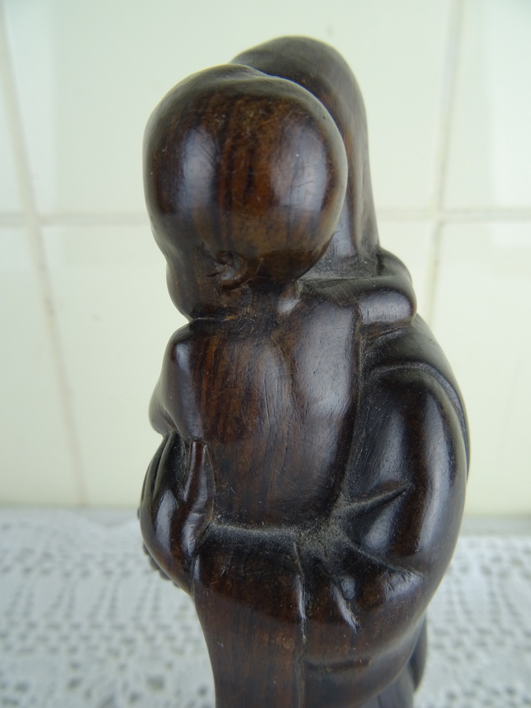 Antiek ebbenhouten Mariabeeld - Afbeelding 9