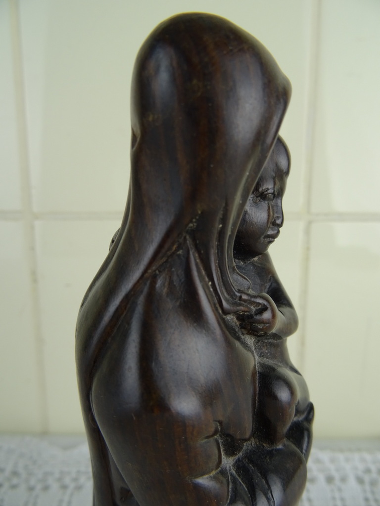 Antiek ebbenhouten Mariabeeld - Afbeelding 15