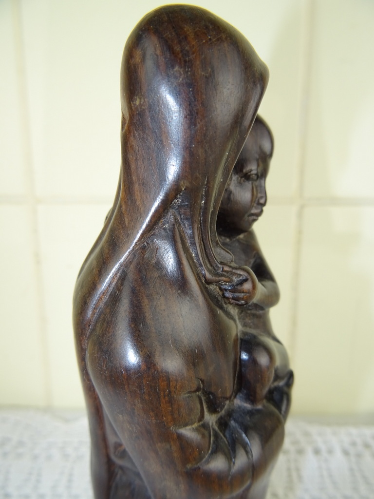 Antiek ebbenhouten Mariabeeld - Afbeelding 16