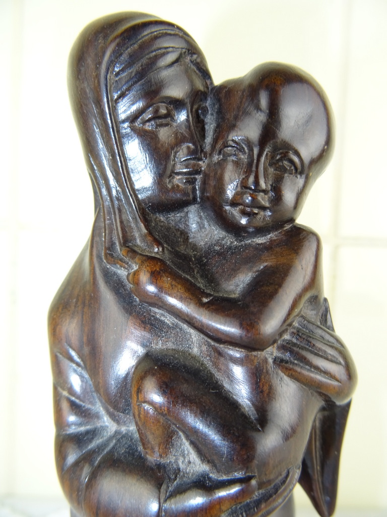 Antiek ebbenhouten Mariabeeld - Afbeelding 24