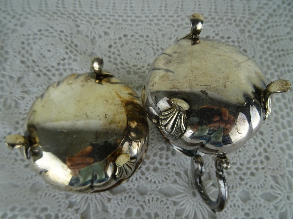 Verzilverd suiker en melk stel Verzilverd suiker en melk stel