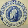 Antiek wandbord Heilige Vincentius a Paulo