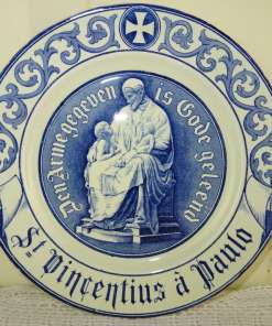 Antiek wandbord Heilige Vincentius a Paulo