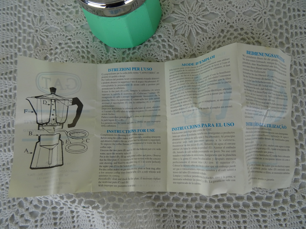 Vintage percolator G.A.T. Italy - Afbeelding 12
