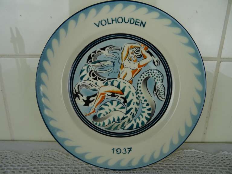 Antiek wandbord Volhouden 1937