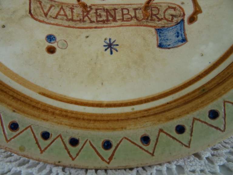 Antiek aardewerk bord Bokkenrijder Valkenburg