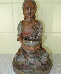 Beeld zittende Boeddha met offerschaal