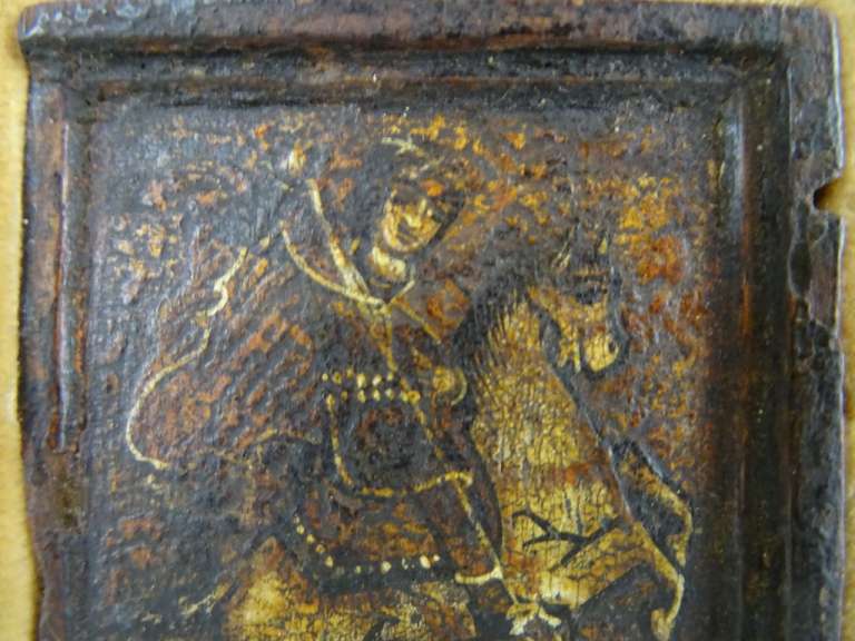 Handgesneden icoon Sint Joris 16e eeuw